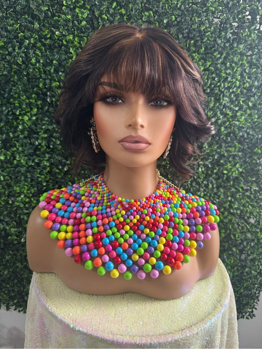 Humana hair bang wig